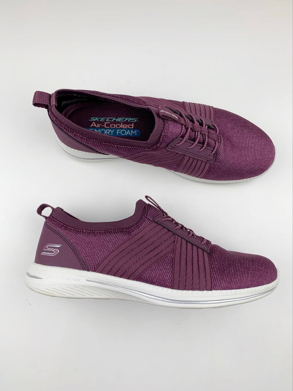Skechers Flex City Pro Easy Moving Sneakers Slip On Comfort Purple Women's 8.5